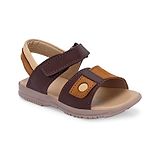 TUSKEY Color Block  Velcro Closure Sandals - Dark Brown & Coffee