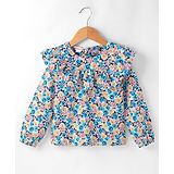 Under Fourteen Only Full Sleeves Floral Printed Top - Yellow