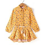 Under Fourteen Only Full Sleeves Floral Printed Dress - Yellow