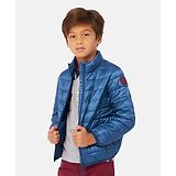 One Friday Full Sleeves Patch Detailed Quilted Jacket - Navy Blue