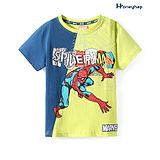 Honeyhap Marvel Cotton Knit Half Sleeves T-Shirt With Spiderman Graphics - Green