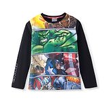 Pine Kids Marvel Cotton Knit Full Sleeves T-Shirt with Avengers Print - Black