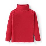 Yellow Apple Viscose Knit Full Sleeves Turtle Neck  Solid Colour Winter T-Shirt - Red