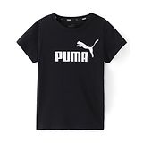 Puma Cotton Knit Half Sleeves T-Shirt With Logo Print - Black