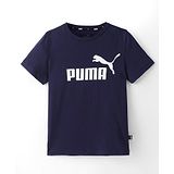 Puma Cotton Knit Half Sleeves T-Shirt With Logo Print - Blue