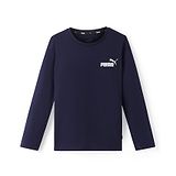 Puma Cotton Knit Full Sleeves T-Shirt With Logo Print - Navy Blue