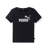 Puma Cotton Knit Half Sleeves T-Shirt With Logo Print - Black