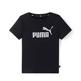 Puma Cotton Knit Half Sleeves T-Shirt With Logo Print - Black