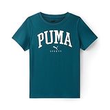 PUMA Cotton Knit Half Sleeves Brand Text Printed T-Shirt - Teal Blue