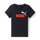 Puma Cotton Knit Half Sleeves T-Shirt With Logo Print - Black