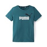 Puma Cotton Knit Half Sleeves T-Shirt With Logo Print - Teal Blue