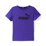 PUMA Cotton Half Sleeves Solid T-Shirt with Logo Print - Blue