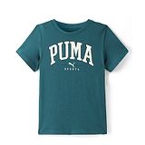 Puma Cotton Knit Half Sleeves T-Shirt With Logo Print - Teal Blue