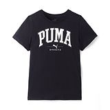 Puma Cotton Knit Half Sleeves T-Shirt With Logo Print - Black