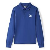 Puma Cotton Knit Full Sleeves Polo T-Shirt With Logo Print - Royal Blue