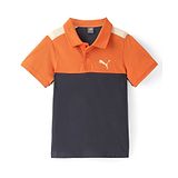 PUMA Cotton Knit Half Sleeves Cut & Sew Polo Neck T-Shirt - Orange