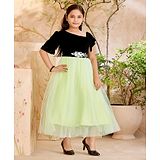 Aarika Half sleeves Self Design Gowns - Black-Green