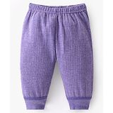 Bodycare Cotton Knit Full Length Solid Colour Thermal Pant - Purple