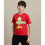 Kidsville Garfield Featuring Half sleeves Garfield Printed Tee-Red