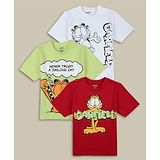 Kidsville Pack of 3 Garfield Featuring Half sleeves Character Printed Tees - Red White Green