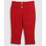 Tiny Girl Solid Capri Style Jeggings - Red