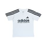 Adidas Kids Knit Half Sleeves Striped T-Shirt - White