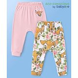 Babyoye Disney Ineterlock Full Length Diaper Leggings With Bambi Graphics Pack of 2 - Multicolour