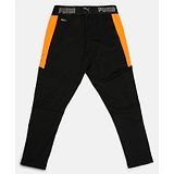 PUMA Cotton Brand Logo Printed Colour Blocked Track Pant - Black