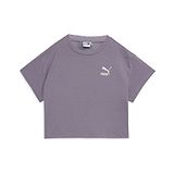 PUMA Half Sleeves Brand Name Printed Crop Tee - Purple