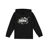 PUMA Full Sleeves Brand Name Printed Hooded Sweatshirt - Black