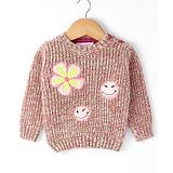 Wingsfield Full Sleeves Floral Sequin Embellished Sweater - Pink