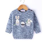 Wingsfield Full Sleeves Animal Embroidered Sweater - Blue