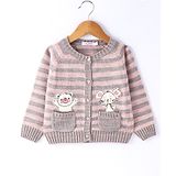 Wingsfield Full Sleeves Animal  Embroidered Cardigan - Grey