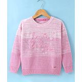 Wingsfield Full Sleeves Typography Embroidered Pullover - Light Pink