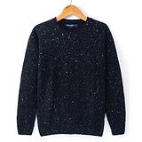 Wingsfield Full Sleeves Self Knit Designed & Sparkled Sweatshirt - Black