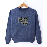 Wingsfield Full Sleeves Typography Embroidered Sweater - Blue