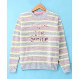 Wingsfield Full Sleeves Striped Sequin Typography Detailed Pullover - Multi Colour