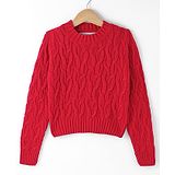 Wingsfield Full Sleeves Self Designed Sweater - Red