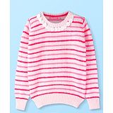 Wingsfield Full Sleeves Striped Sweater - French Pink