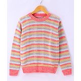 Wingsfield Full Sleeves Striped Self Knit Designed  Pullover - Multi Colour