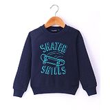 Wingsfield Full Sleeve Typography Printed Sweater - Navy Blue