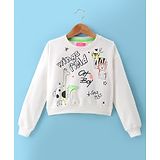 Wingsfield Full Sleeves Animals Printed Sweatshirt - Off White