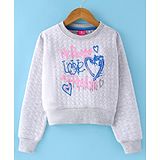 Wingsfield Full Sleeves Hearts Printed Sweatshirt - Grey