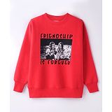 Wingsfield Full Sleeves Typography Printed Sweatshirt - Red