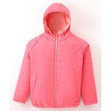 Wingsfield Full Sleeves Solid Hooded Jacket - Pink