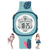 Spiky Square Shaped Multi Functional Digital Sports Watch - Turquoise