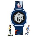 Spiky Square Shaped Multi Functional Digital Sports Watch - Blue