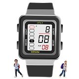 Spiky Square Multifunctional Luminous LED Digital Sports Watch - Black