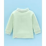 Pink Rabbit Single Jersey Knit Full Sleeves Turtle Neck Solid Colour T-Shirt - Light Green