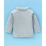 Pink Rabbit Single Jersey Knit Full Sleeves Turtle Neck Solid Colour T-Shirt - Grey